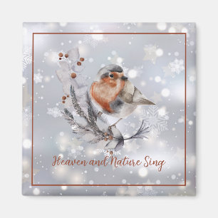 Aimant Sweet Winter oiseau et la neige coutume Vacances