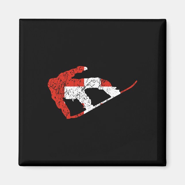 Aimant Swiss Snowboarder Suisse Cool Drapeau Snowboardi (Devant)