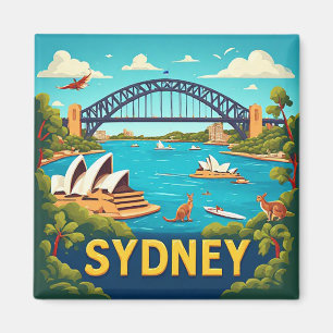 Aimant 🌏 Sydney Australie Liste de Seaux Cadeau de Voyag
