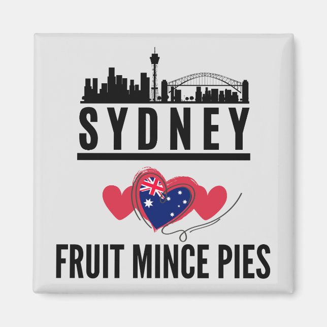 Aimant Sydney Love Fruit Mince Pies Cityscape (Devant)