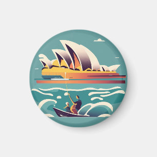 Aimant Sydney Opera House Australie peinture souvenir
