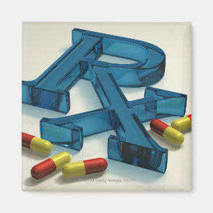 Aimant Symbole 3D RX avec capsules