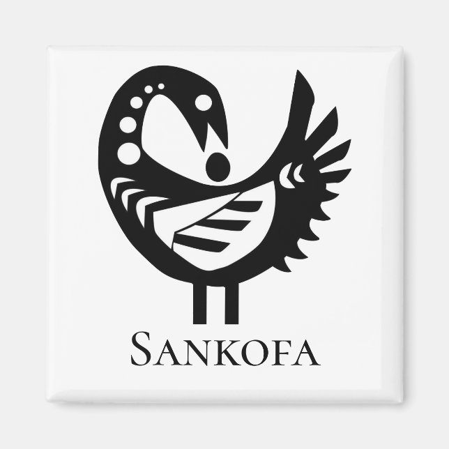 Aimant Symbole Adinkra Oiseau SANKOFA (Devant)