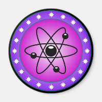Symbole Atom sur un arrière - plan rose