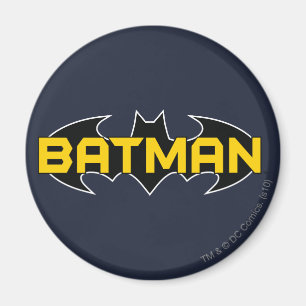 Aimant Symbole Batman Nom Logo jaune et noir