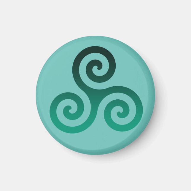 Aimant Symbole celtique antique Triskele vert (Devant)
