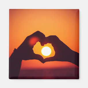 Aimant Symbole coeur des mains Amour