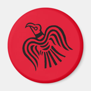 Aimant Symbole corbeau de bannière viking
