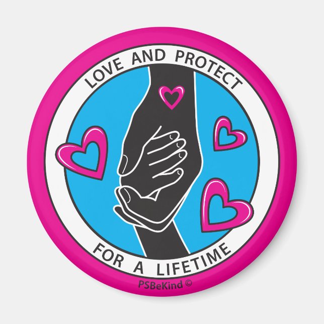 Aimant Symbole d'amour et de protection rose 1_2.25"_ (Devant)