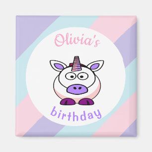 Aimant Symbole d'anniversaire de la licorne personnalisée