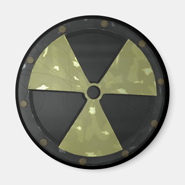 Aimant Symbole d'avertissement radioactif (Devant)