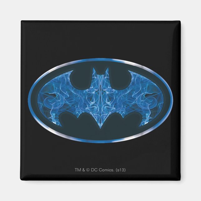 Aimant Symbole de chauve-souris à fumée bleue (Devant)