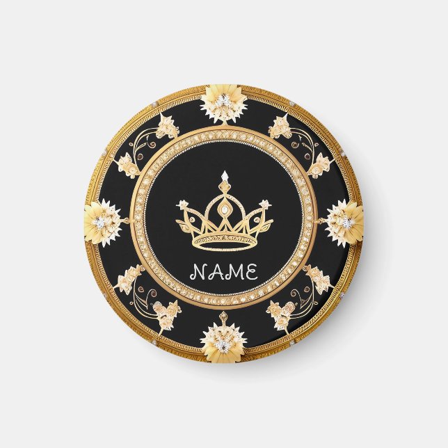 Aimant Symbole de couronne royale ornée élégante (Devant)