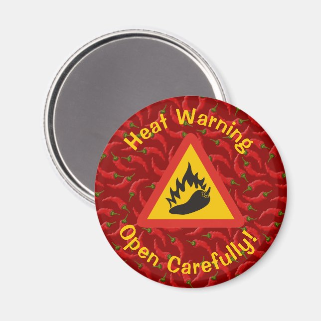 Aimant Symbole de danger de poivre chaud (Recto/Verso)