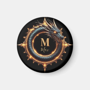 Aimant 🐉 Symbole de Dragon de Fantaisie de Nom Personnal