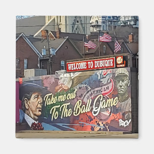 Aimant Symbole de Dubuque, Iowa avec drapeau américain