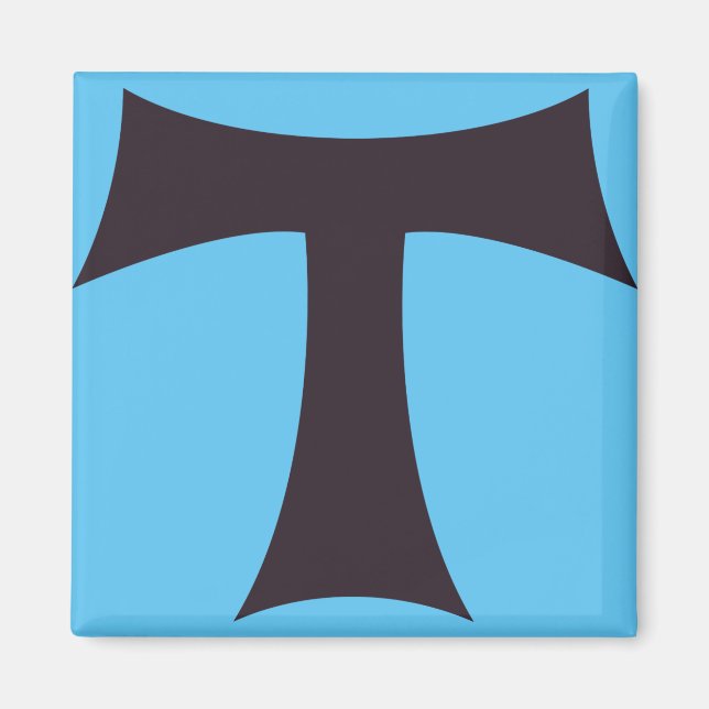 Aimant Symbole de foi franciscaine de la Croix de Tau (Devant)