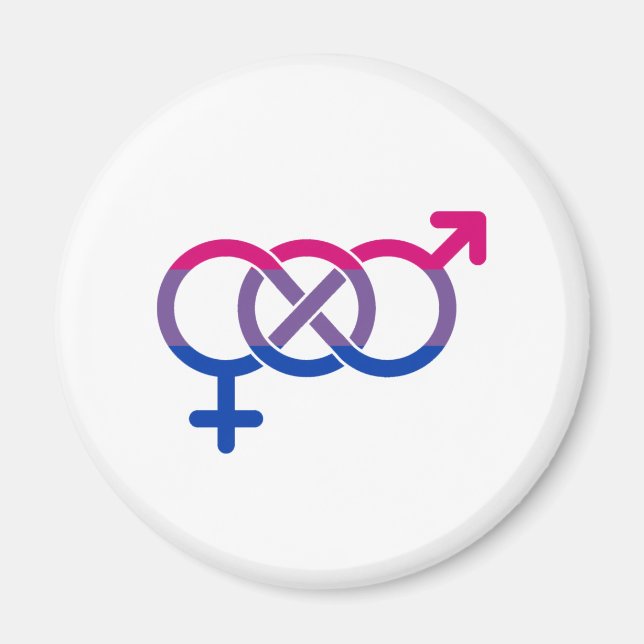 Aimant Symbole de genre bisexuel (Devant)