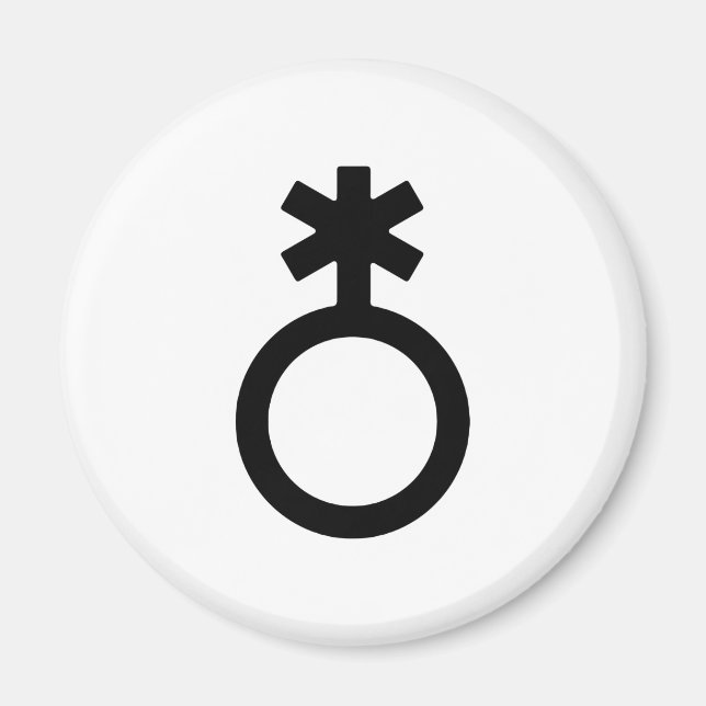 Aimant Symbole de genre non binaire (Devant)