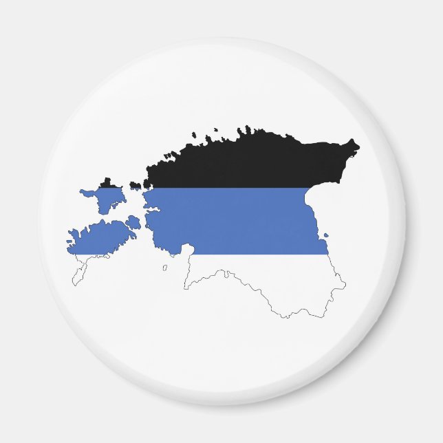 Aimant symbole de la forme du drapeau du pays d'estonie (Devant)