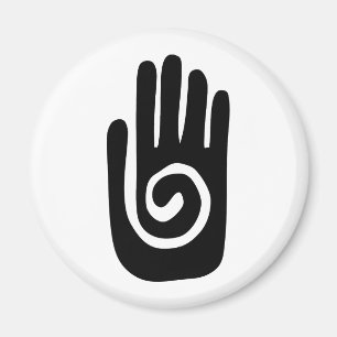 Aimant symbole de la main Hopi guérir spirale paume améri