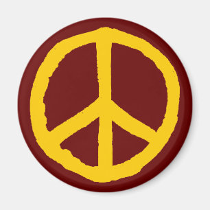 Aimant Symbole de la Paix Brute - Ambre de Maroon Noir