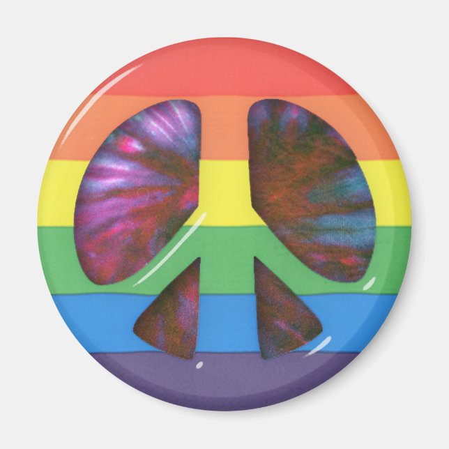 Aimant SYMBOLE DE LA PAIX DE LA PLUIE Psychedélique (Devant)