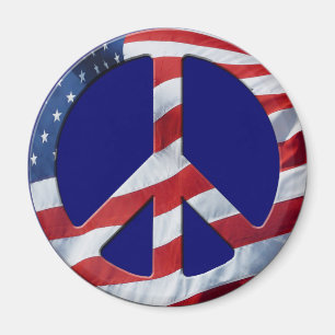 Aimant Symbole de la paix patriotique - Drapeau américain