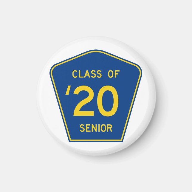Aimant Symbole de la route du comté stylisé | Classe 2020 (Devant)