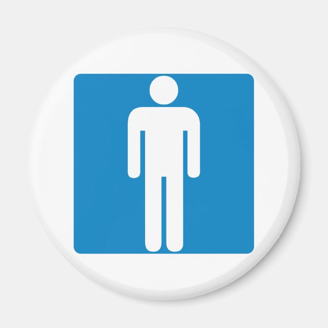 Aimant Symbole de l'autoroute des toilettes pour hommes (Devant)