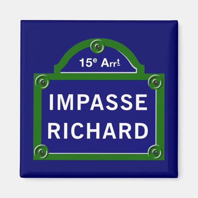 Aimant Symbole de l'Impasse Richard, Paris Street (Devant)
