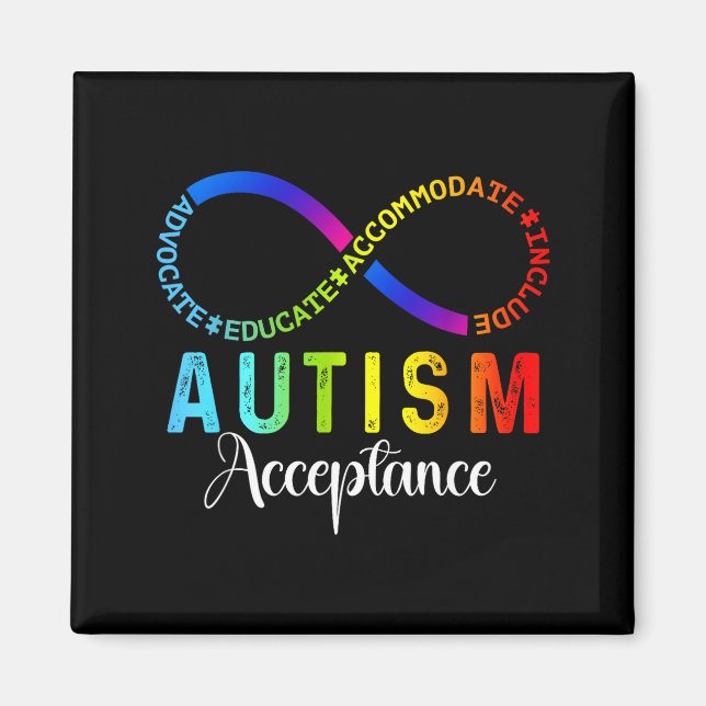 Aimant Symbole de l'infini de sensibilisation et d'accept (Devant)