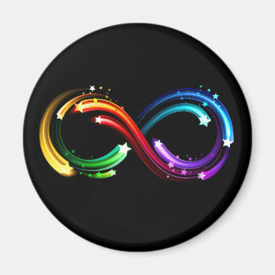 Aimant Symbole de l'infini des comètes arc-en-ciel