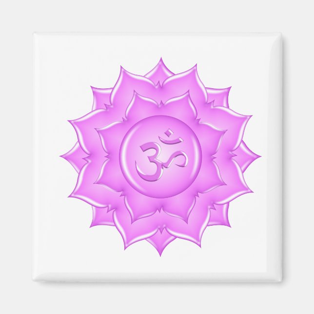 Aimant Symbole de l'Om de Lotus en verre rose Dessin (Devant)