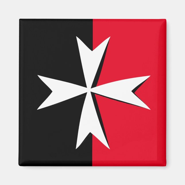 Aimant Symbole de mode du drapeau de Malte & Croix de Mal (Devant)