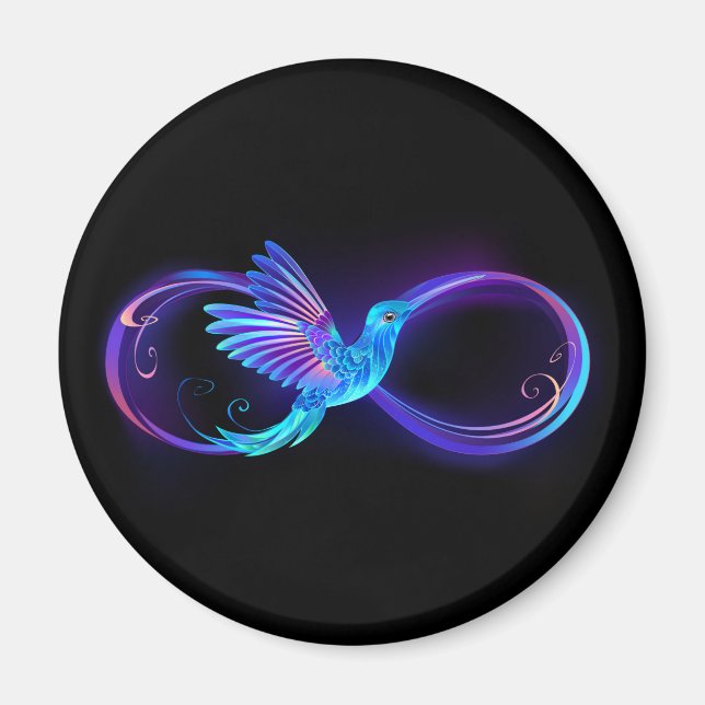 Aimant Symbole de Neon Infinity par Glowing Hummingbird (Devant)