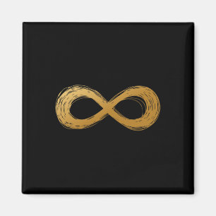 Aimant Symbole de neurodiversité d'infini doré - Autisme