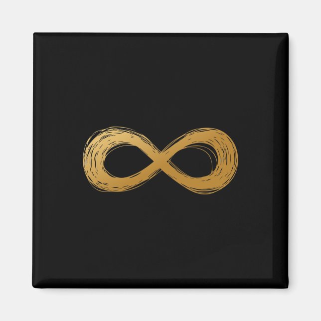 Aimant Symbole de neurodiversité d'infini doré - Autisme  (Devant)