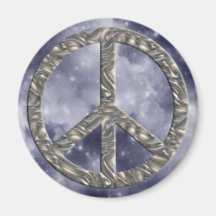 Aimant symbole de PAIX - ARGENT
