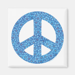 Aimant Symbole de paix Flower Power