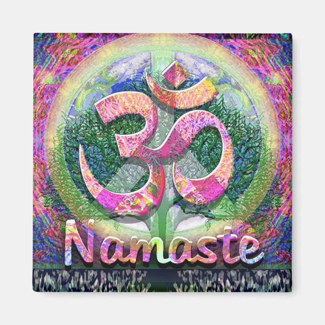 Aimant Symbole de paix Namaste Tree of Life (Devant)