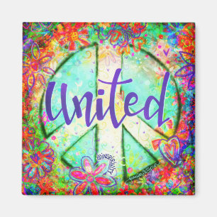 Aimant Symbole de paix United Pretty Colorful Trendy