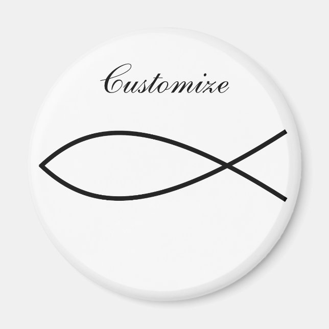 Aimant Symbole de poisson chrétien Ichthys Thunder_Cove (Devant)