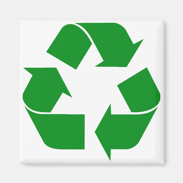 Aimant Symbole de recyclage - Vert (Devant)