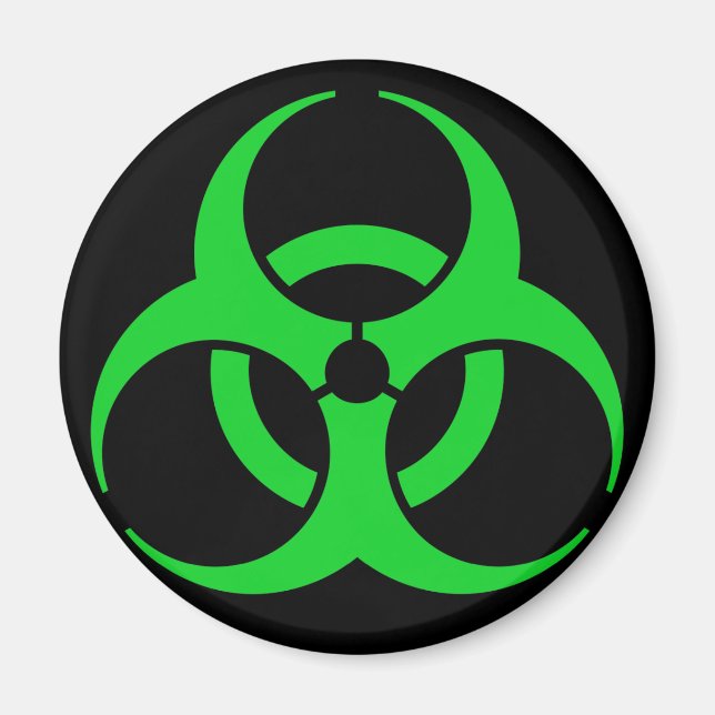 Aimant Symbole de risque biologique vert (Devant)