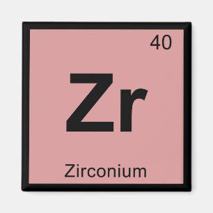 Aimant Symbole de tableau périodique de la chimie du zirc