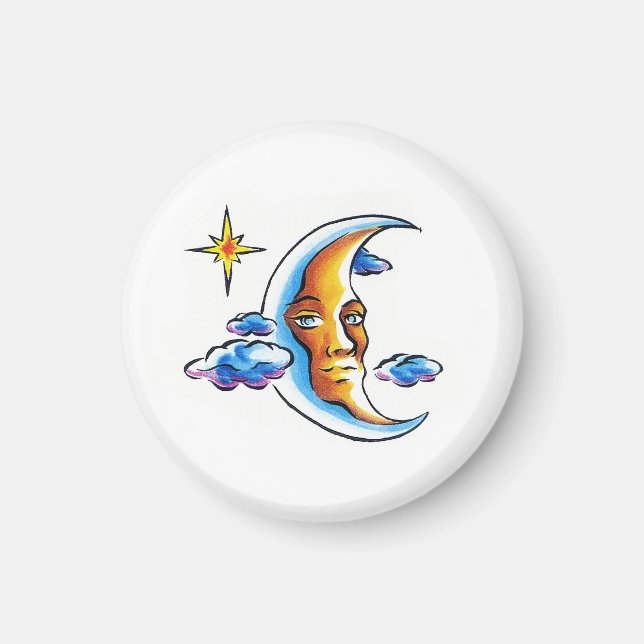 Aimant Symbole de tatouage de dessin animé cool Le visage (Devant)