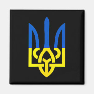Aimant Symbole de trident ukrainien - Support du drapeau