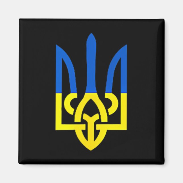 Aimant Symbole de trident ukrainien - Support du drapeau  (Devant)