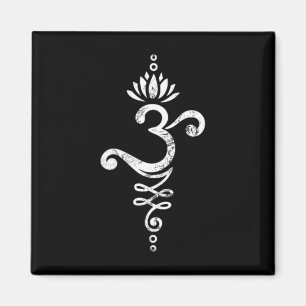 Aimant Symbole de yoga mantra Om Fleur de lotus Ornement